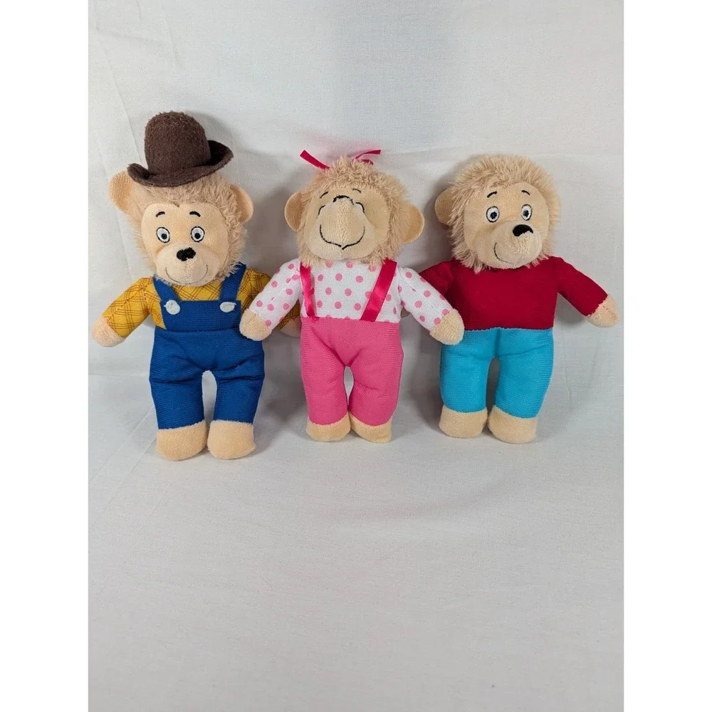 PBS Kids Berenstain Bears Family Character Plush Toys Set of 3 Stuffed Dolls 8